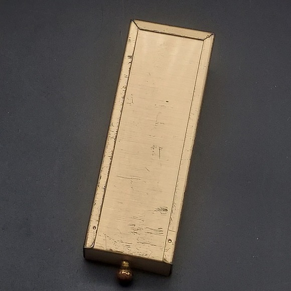 Vintage Gold Tone Umbrella Match Stick Cigarette Box Holder Small Drawer - Picture 2 of 10
